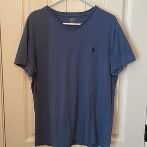 V neck tee from polo by Ralph Lauren. Blue in color and medium in size.